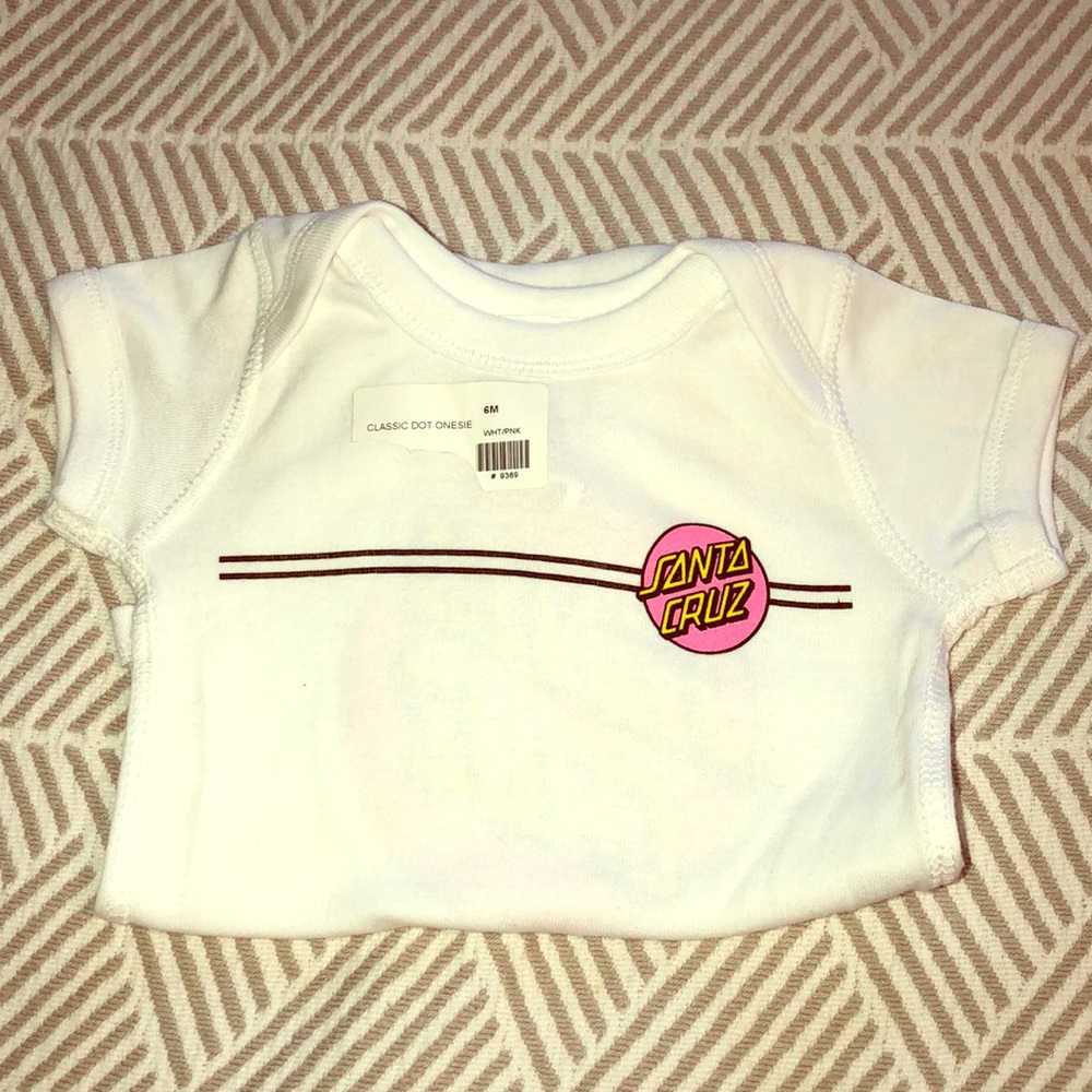NWT 6 month Santa Cruz onsie